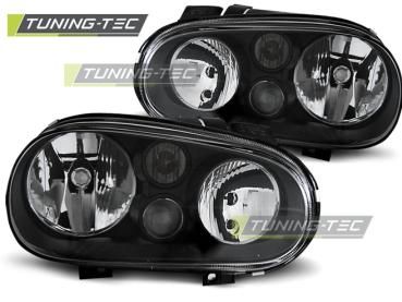 Scheinwerfer Klarglas für VW Golf 4 Bj. 97-03 Schwarz mit Nebelscheinwerfer